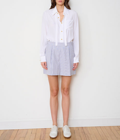 The Ivy Short - Navy Pinstripe